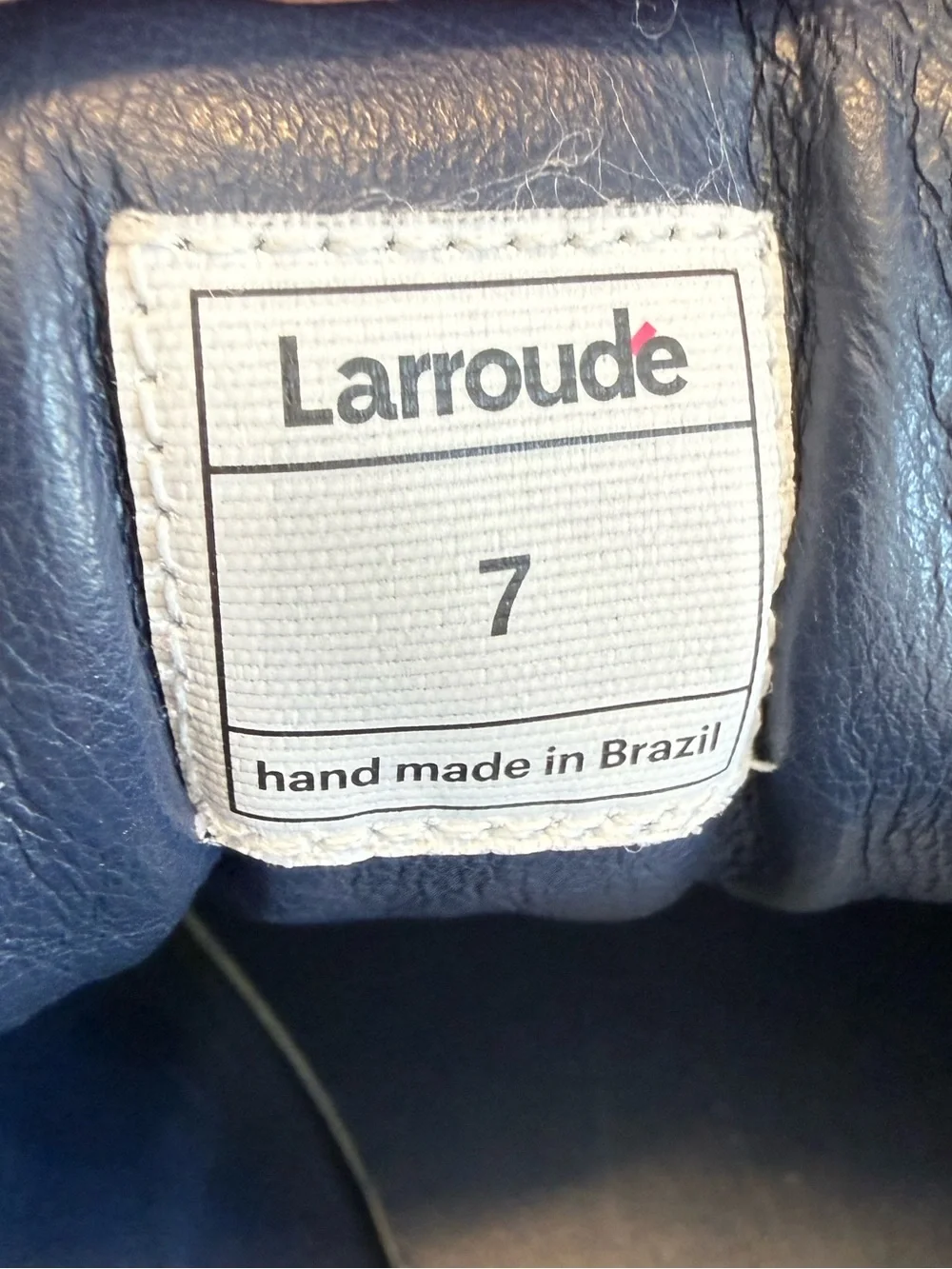 Larroude Stella Sneaker In Navy Suede and Ivory Leather